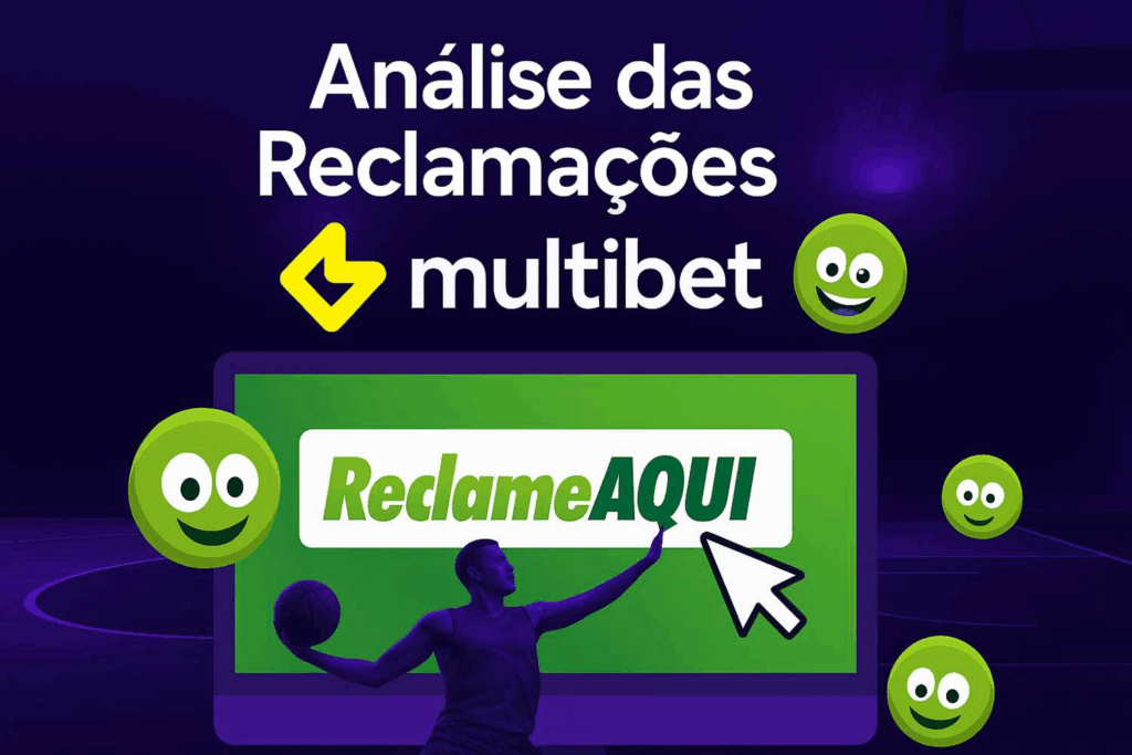 A Multibet tem reclamações no Reclame Aqui? Saiba a Verdade! 4 A imagem parece ser um gráfico promocional relacionado à análise de reclamações sobre a plataforma "multibet". Ela inclui o logotipo do ReclameAQUI, um conhecido site brasileiro onde consumidores registram reclamações sobre empresas. O fundo roxo escuro adiciona um tom sério ao tema, enquanto elementos como a silhueta de uma pessoa segurando uma bola de basquete e vários rostos sorridentes verdes podem representar avaliações e experiências dos usuários.O foco da imagem sugere um estudo ou relatório sobre o feedback dos clientes em relação à multibet.